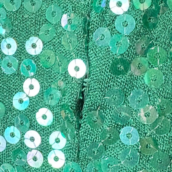 Emerald Green Sleeveless Sequin Dress W/Matching Jacket - Picture 13 of 15
